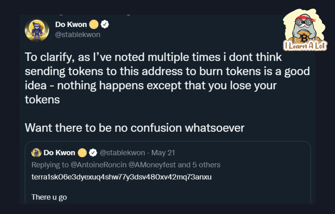 Do Kwon แจง ส่ง Token ไป Burn Address ไม่ช่วยอะไร
